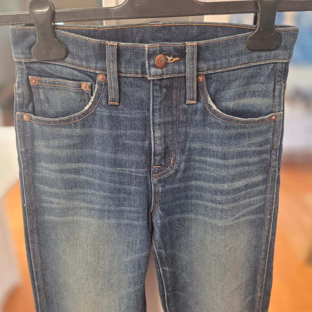 Madewell Rivet & Thread Womens High Rise Slim Straight Denim Blue Jeans 26x28